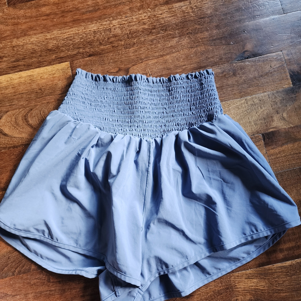 Elegant High Waist Gray Women's Shorts